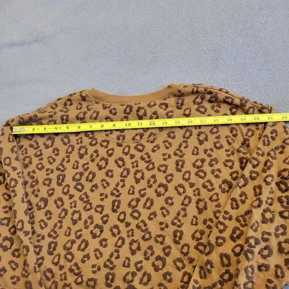 TIME AND TRUE Sweater Leopard Girls Size 8 10 Raised Print Orange Brown Fun - Picture 3 of 10